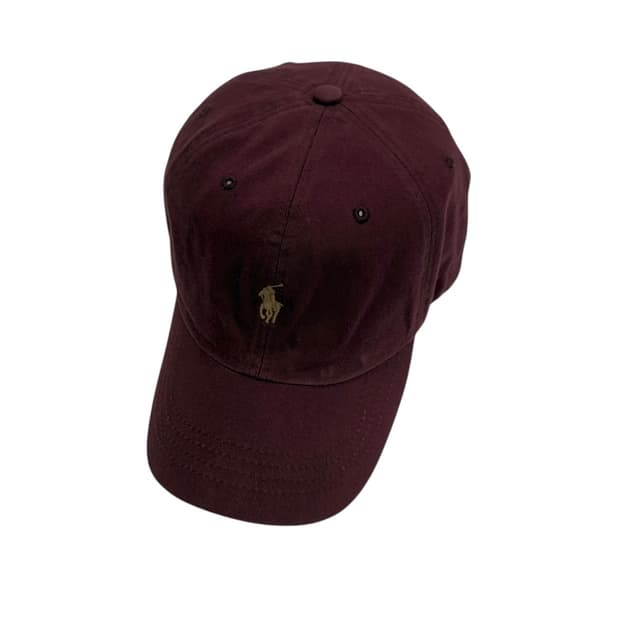폴로 랄프로렌 빈티지 버건디 볼캡 가죽 스트랩
