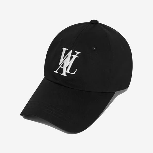  우알롱 딥 시그니처 로고 볼캡 블랙