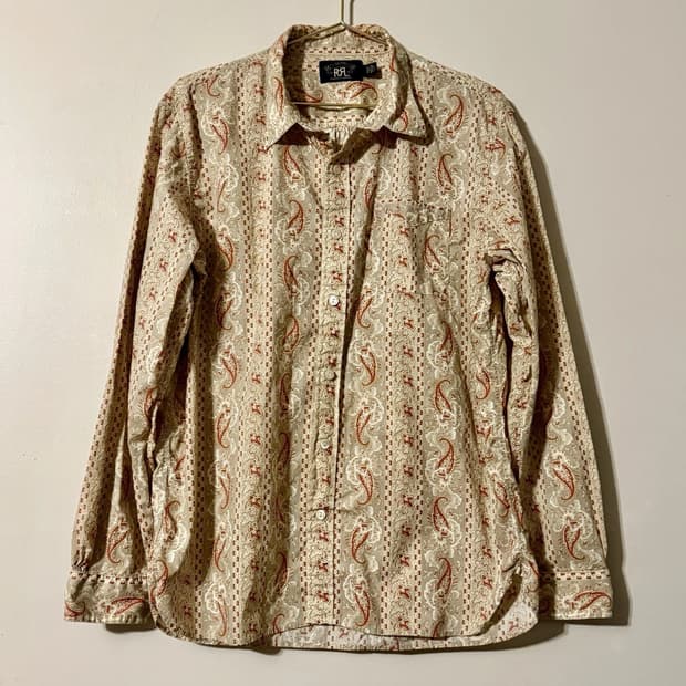 RRL 더블알엘 페이즐리 프린트 워크셔츠