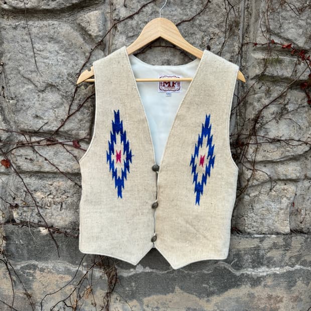 90s mf clothing 빈티지 오르테가 치마요 울 베스트 조끼