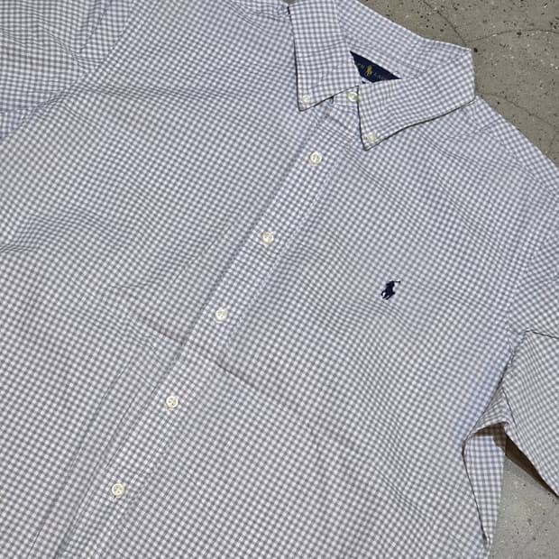 Polo 폴로 연그레이 체크 반팔셔츠