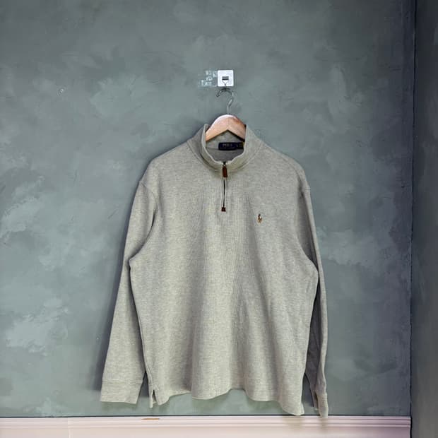 폴로 랄프로렌 반집업 니트 오트밀 베이지