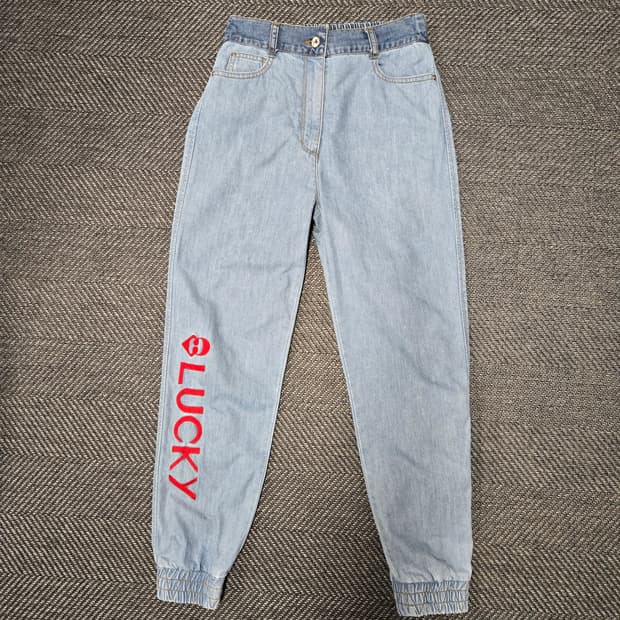 럭키슈에뜨 LUCKY 데님 조거 팬츠 36 밴딩바지