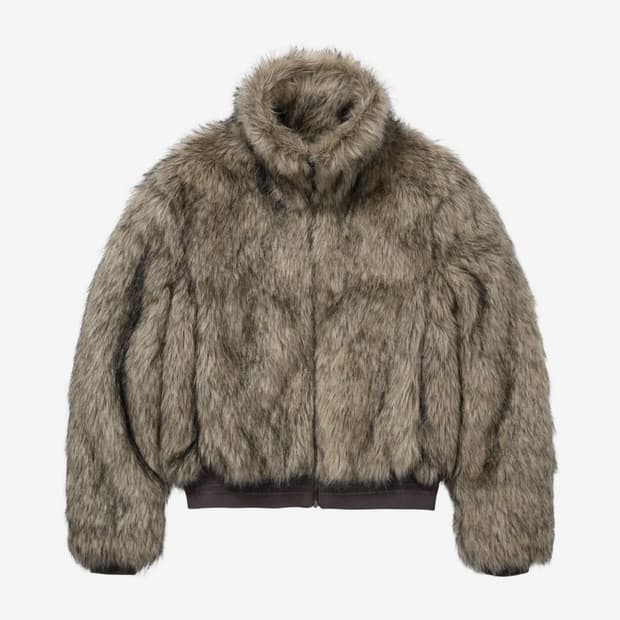 웰빙익스프레스 퍼 점퍼 그레이 M