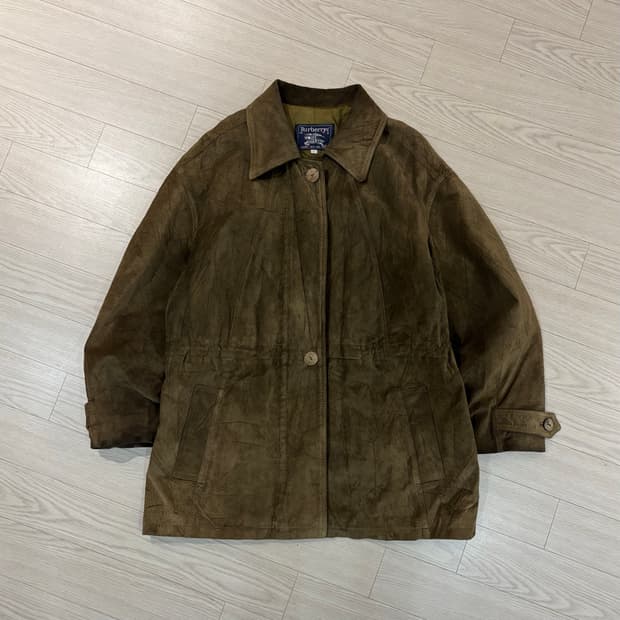90‘s Burberry USA 버버리 빈티지 레더 카코트