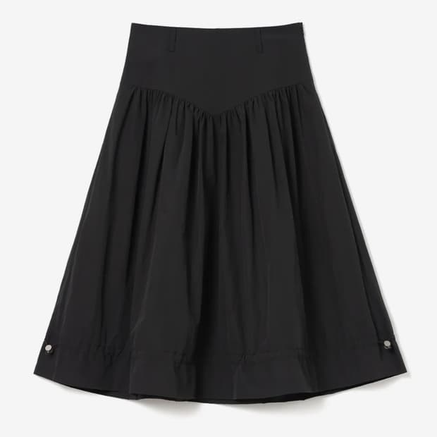 밀로우먼 스트링 벌룬 미디 스커트 [블랙]