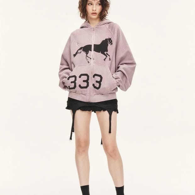 쓰리타임즈 미드나잇 스터드 후드집업 midnight stud hoodie