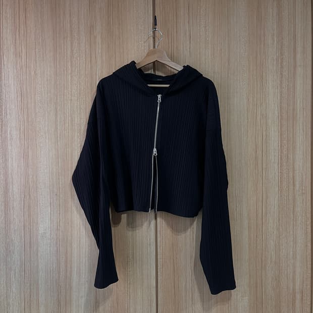 Issey miyake style hood zip up