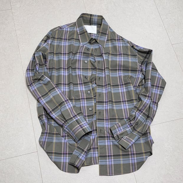 체크 오버핏 셔츠 (L, 100-105)