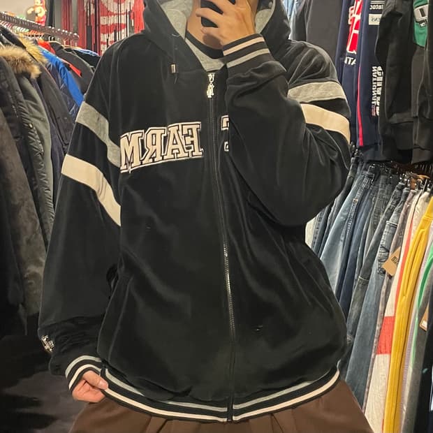 [IM] Phat farm 블랙 후드 벨벳져지