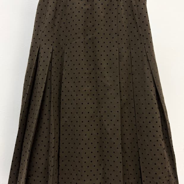 빈티지 도트 플리츠 울 스커트