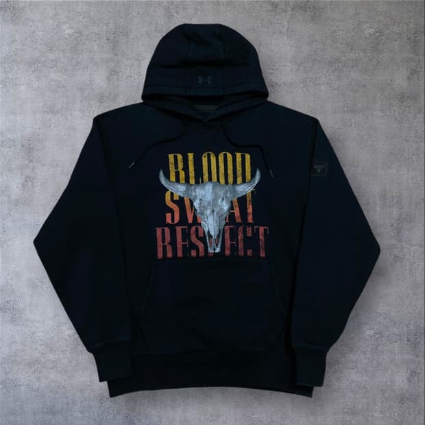 언더아머 프로젝트 락 오리지네이터 블랙 후드티