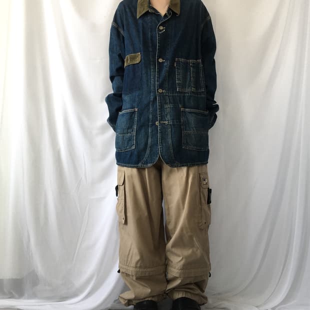 Collar point denim work jacket