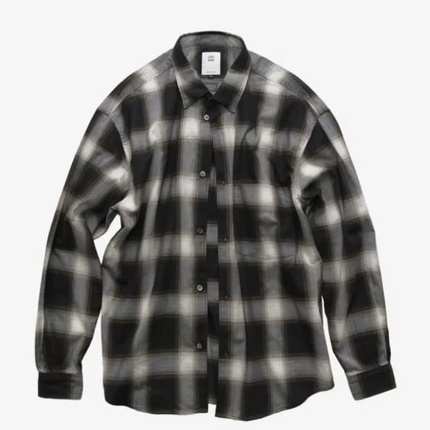 [2] 폴리테루 루즈드 체크셔츠 워시드 브라운 옴브레