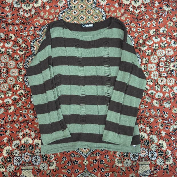 [FREE] Crank 크랭크 스트라이프 디스 니트