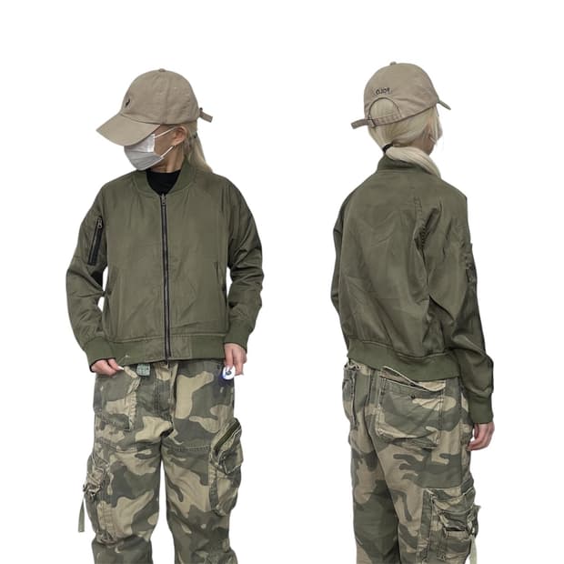 일본 빈티지 카키 스카잔 마원 항공 잠바 ma-1