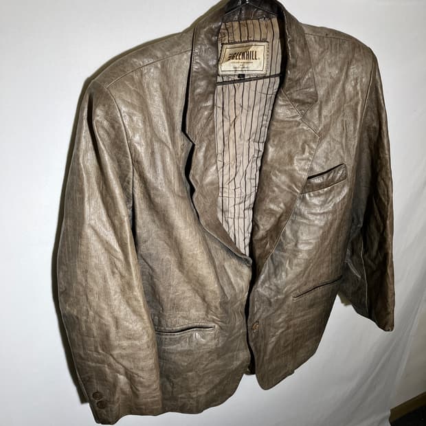 L-XL)VTG 양가죽 오버핏 블레이저 자켓 가죽자켓