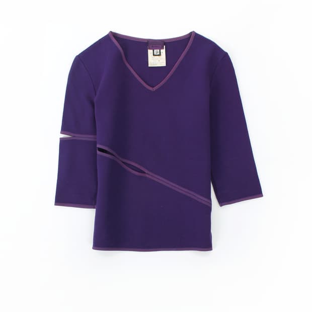 베르사체 베르수스 퍼플 컷 아웃 티셔츠