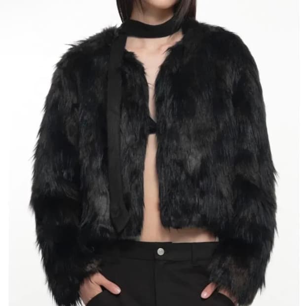 나체 퍼자켓 카키블랙