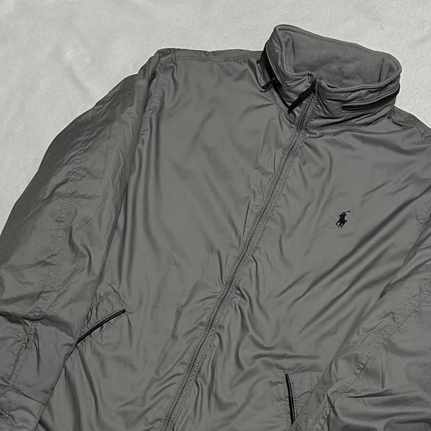 M 폴로랄프로렌 내장후드 메탈릭 그레이 폴리쉘 페리 자켓