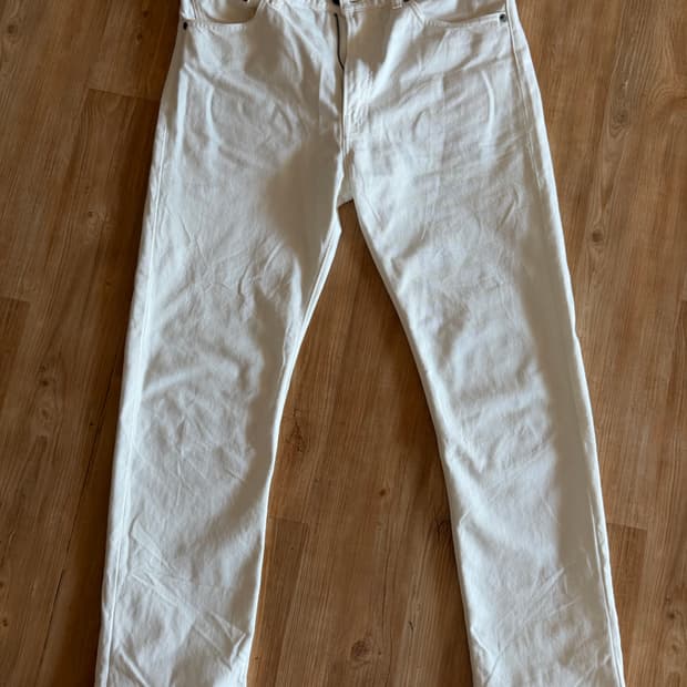 오어슬로우 화이트 데님 팬츠 107w 란스미어