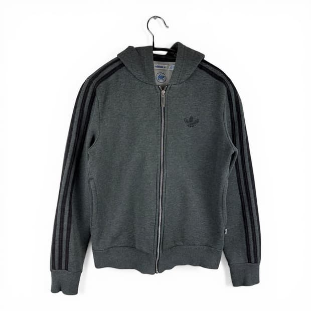 (85) 아디다스 파이어버드 큐빅 후드 집업 차콜