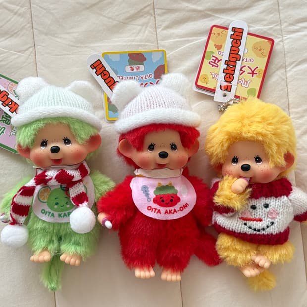 일괄) 세키구치 오이타 한정 몬치치 3마리+옷