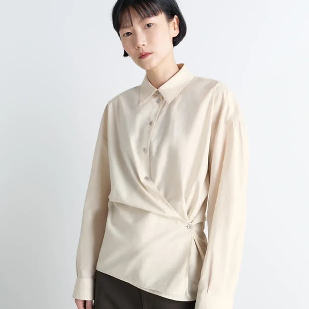 [36] 르메르 스트레이트 칼라 트위스트 셔츠 라이트크림