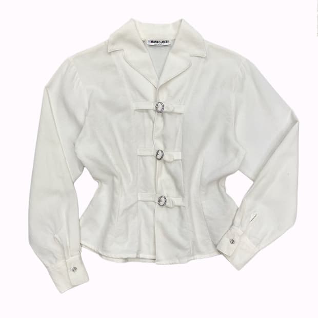 cubic strap white jacket