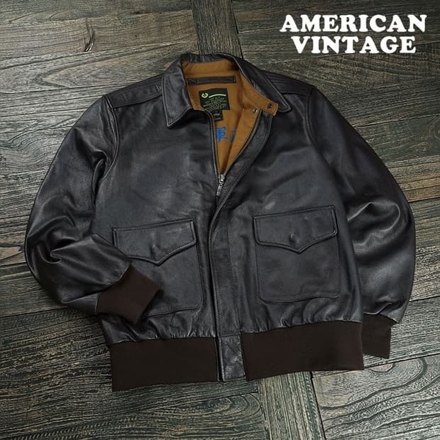 [아메리칸빈티지] 리얼 레더 A2 복각 플라이트 레더자켓 M19810