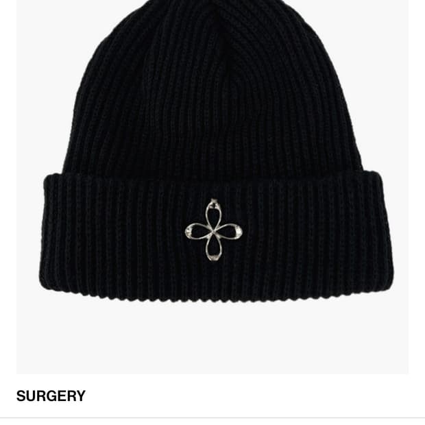 써저리 클로버 로고 블랙 비니 ver.2