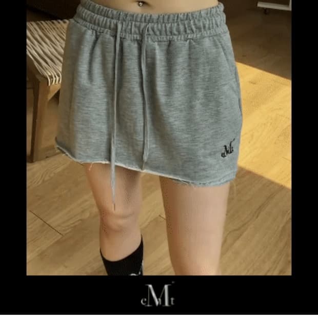 무센트 스웻 숏 스커트 팬츠 블랙 Free