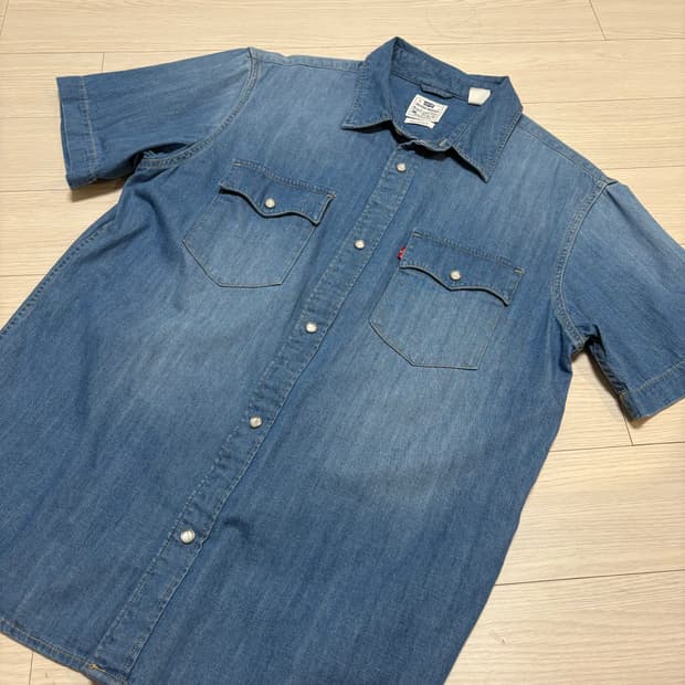 리바이스 웨스턴 데님 반팔 셔츠 M(100-105)
