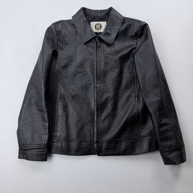 알프레도 베르사체 악어가죽 패턴 가죽 자켓