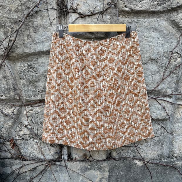 빈티지 에스닉 자카드 기하학 패턴 스커트 치미