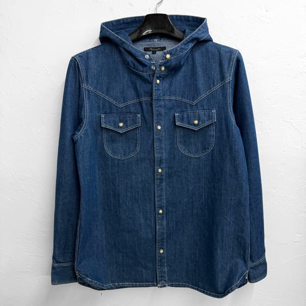 united arrows 데님 후드 셔츠
