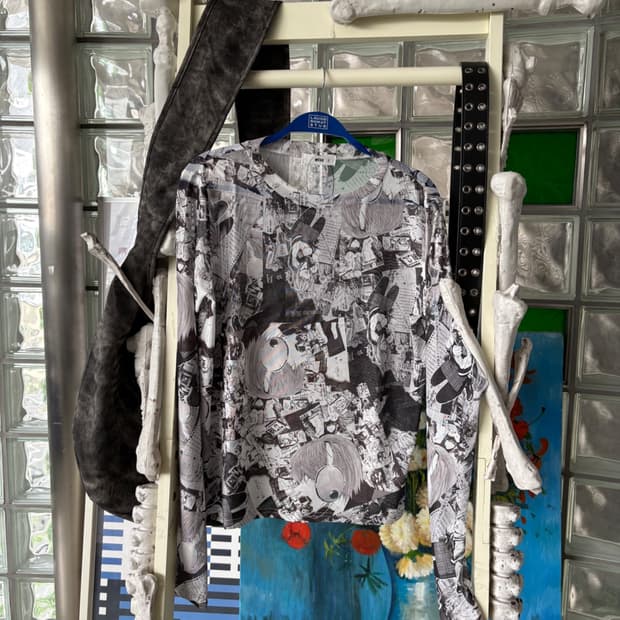x death note shree long tee 데스노트 시스루 긴팔티