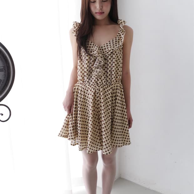 axes femme) frill dot one-piece