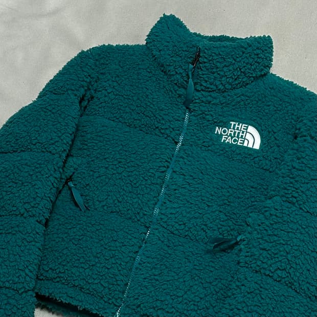 S 노스페이스 여성용 뽀글이 하이파일 리사이클 다운 숏 패딩