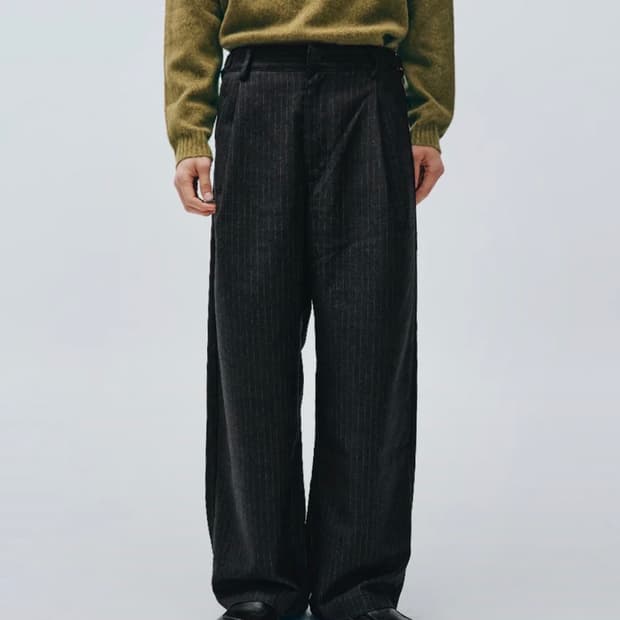 인템포무드 레트로 스트라이프 슬랙스