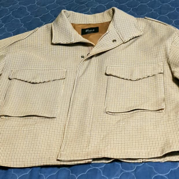 루이리치 깅엄 트러커 자켓 브라운 (XL).