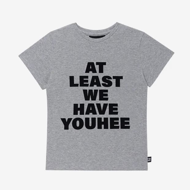 유희 LETTERING T-SHIRT MELANGE GREY