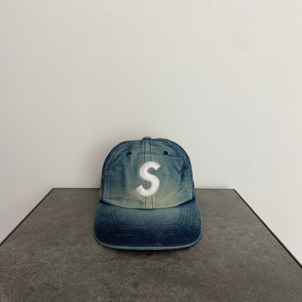 (OS) 슈프림 S로고 볼캡 모자 워시드 데님
