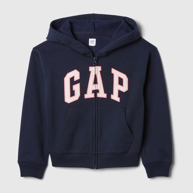 갭 GAP 키즈 리렉스드 갭 로고 후드 집업 Tapestry Navy