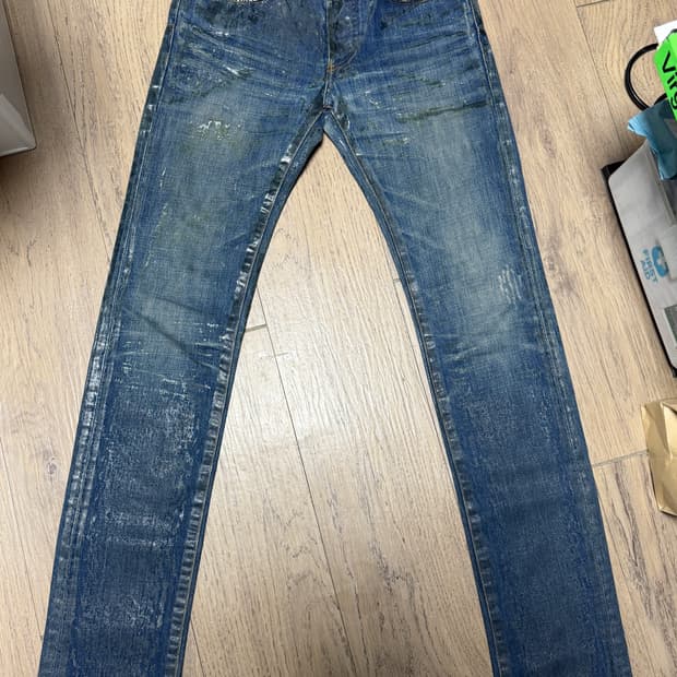 디올옴므 07 블루왁스 코팅진 28사이즈 (사용감 있음 3–4번사진)