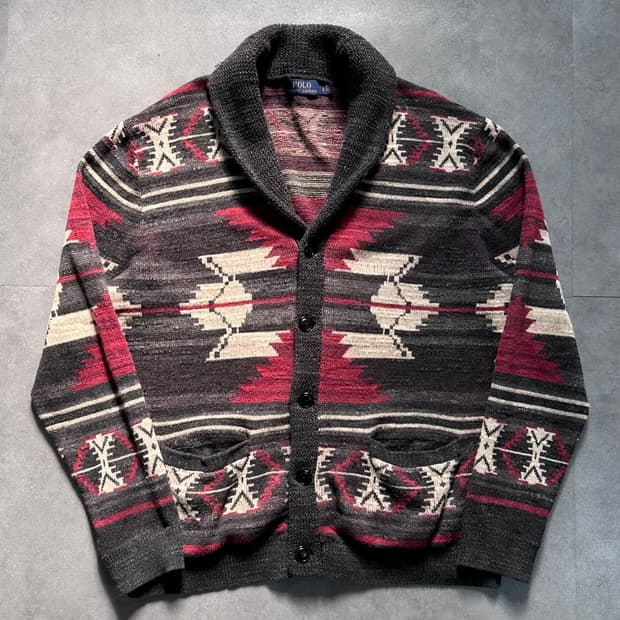 프링글 아가일 패턴 울 카라 니트 (va.92)