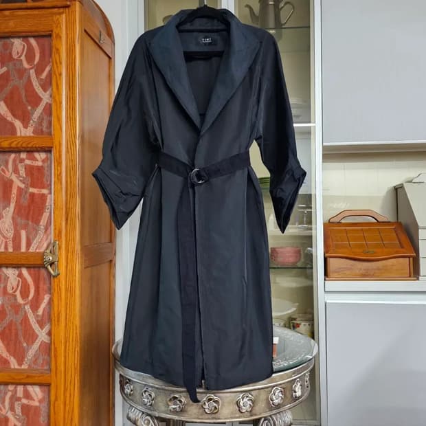 타임 블랙 트렌치 코트 사이즈f