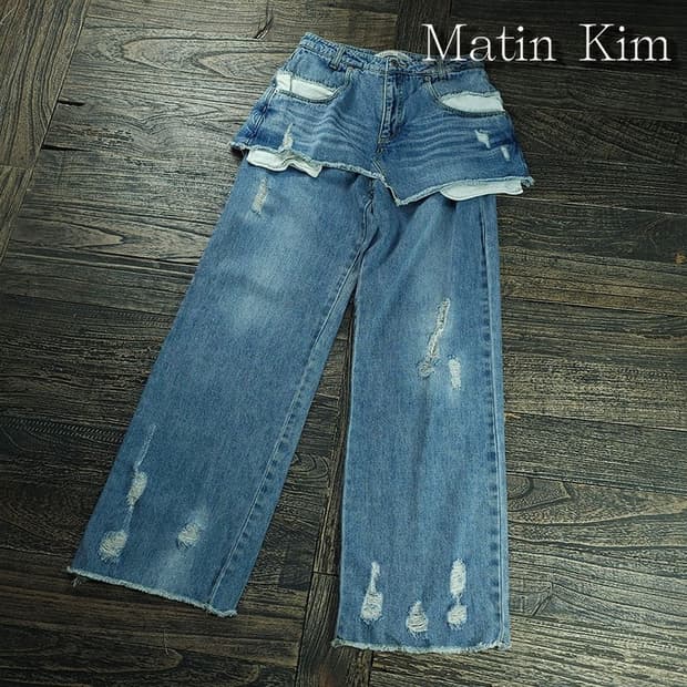 [MATIN KIM] 마뗑킴 레이어드 스커트 데님 팬츠 M22084