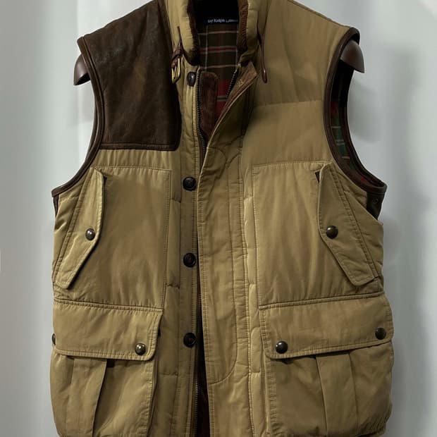 폴로 랄프로렌 카우하이드 캠튼 코듀로이 헌팅 다운베스트 자켓