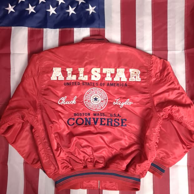 90's 일본판 컨버스 사틴 블루종 자켓